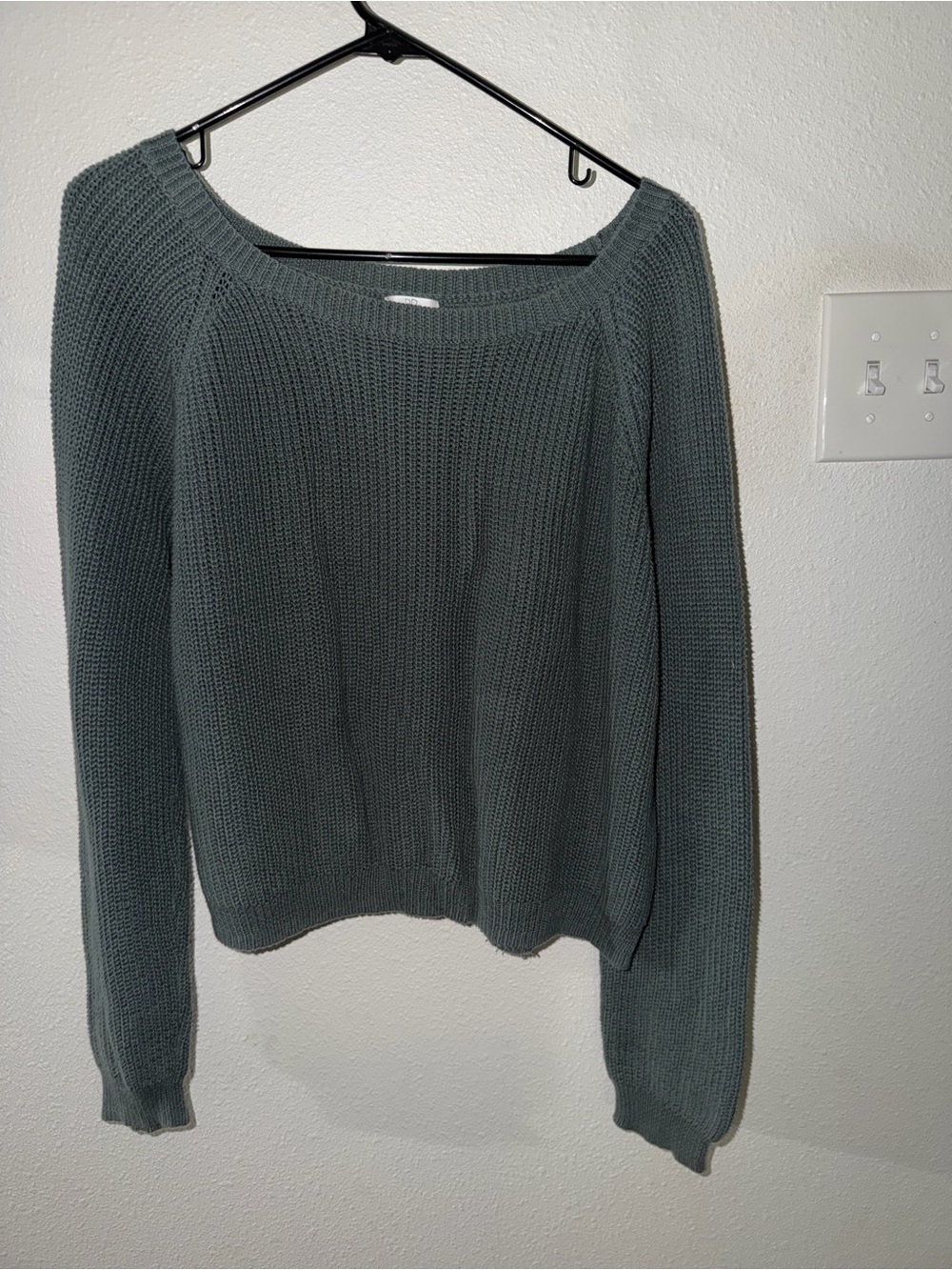 Women’s Long Sleeve Crew Neck Knit Sweater - Dark Sage